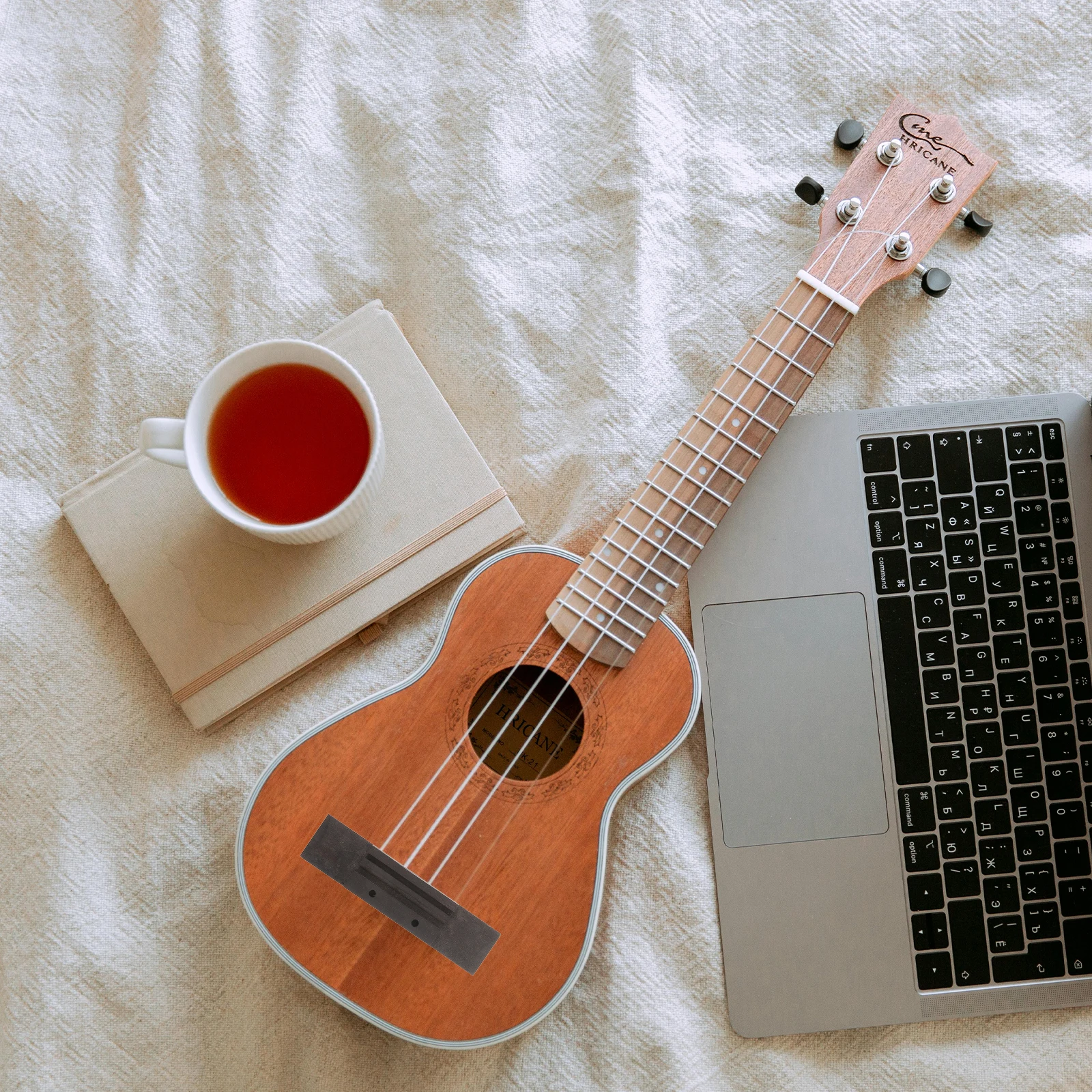 

Rosewood Bridge Ukulele Saddle Nut for Guitar Musical Instrument Light Brown Accessories
