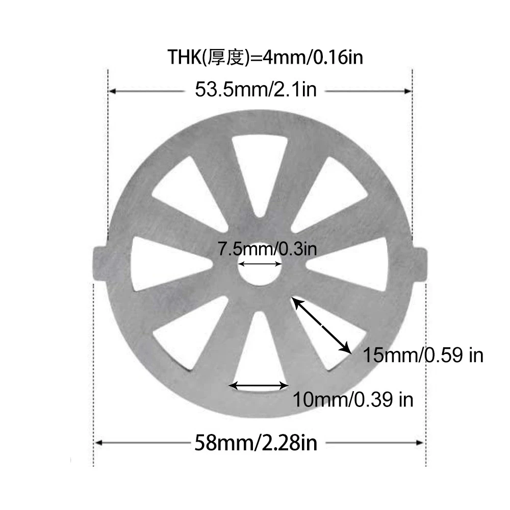 #5 Meat Grinder Parts Sector Shape Holes Stainless Steel Round Grille Plate 53.5mm Diameter