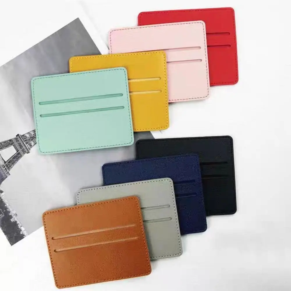 High Quality Ultra-thin ID Card Holders PU Leather Mini Business Card Wallet Card Package Women Men