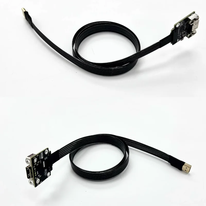 Shielded 24P Type A-A HD 2.1 Male To Female Flat Ribbon Extension Cable FPC FPV HDMI-2.1 Audio&Video Gpu Extender W Re-Driver IC