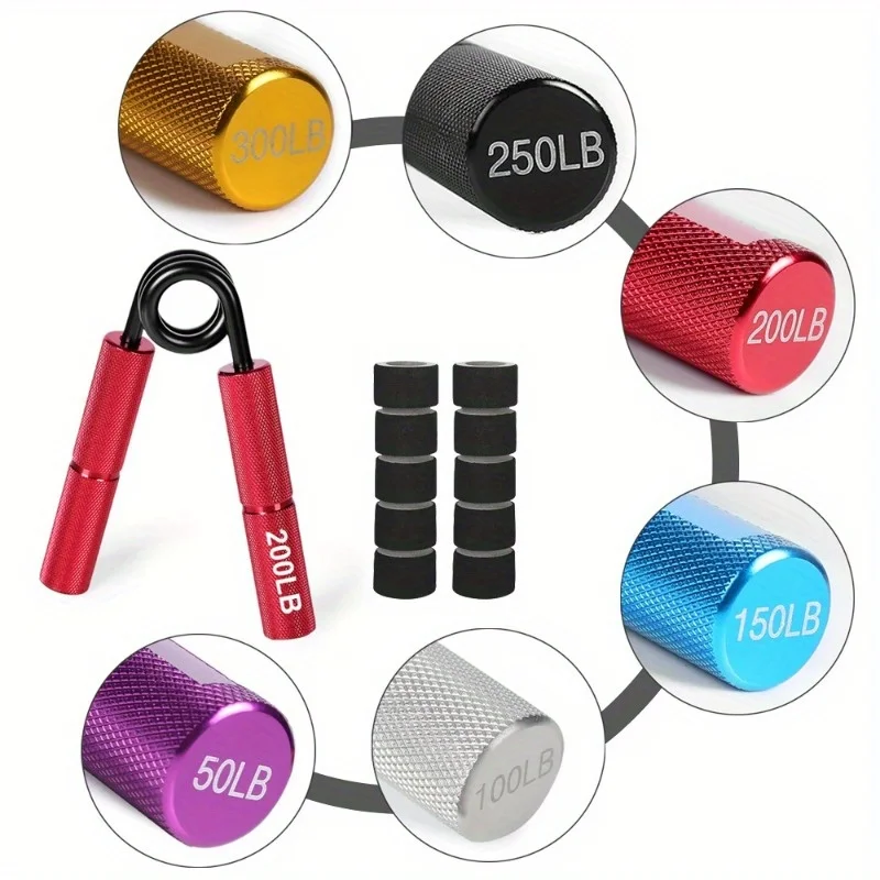 50LB-300LB مقبض اليد المعدني مقوي أداة تمرين الأصابع قبضة قوة العضلات الأسلحة المدرب الانتعاش المعصم معدات الصالة الرياضية