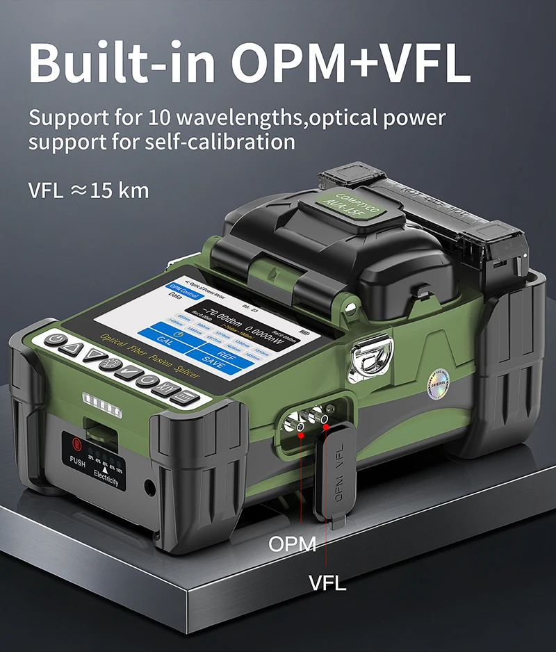 AUA-15F/L-70C Mini Fiber Optic Fusion Splicer Touch Screen 6 Motors SM/MM Optica