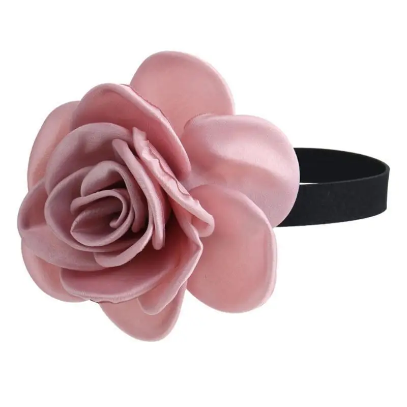 31BB النمط الفرنسي زهرة المختنق قلادة الزخرفية المختنق ضبط شريط حول ياقة الملابس روز