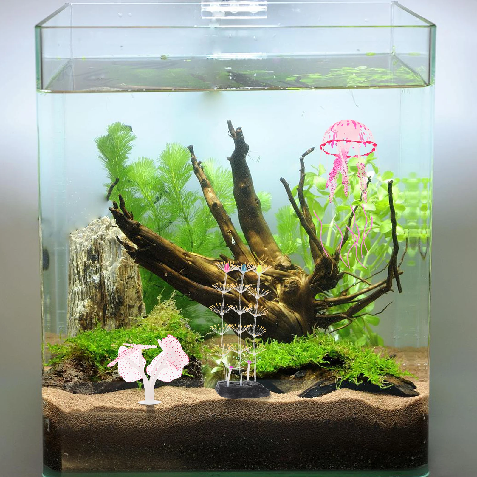 

Lifelike Glowing Coral Ornament Realistic Aquarium Fish Tank Decoration Accessory