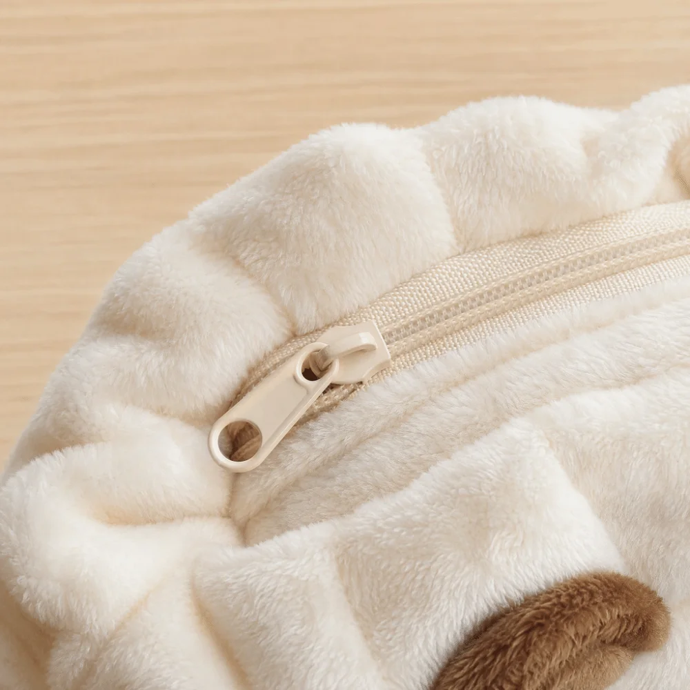 Robustes Federmäppchen in Knödelform, große Kapazität, Federmäppchen mit Siameser-Katze, weiche, flauschige Schreibwarentasche für Schüler.