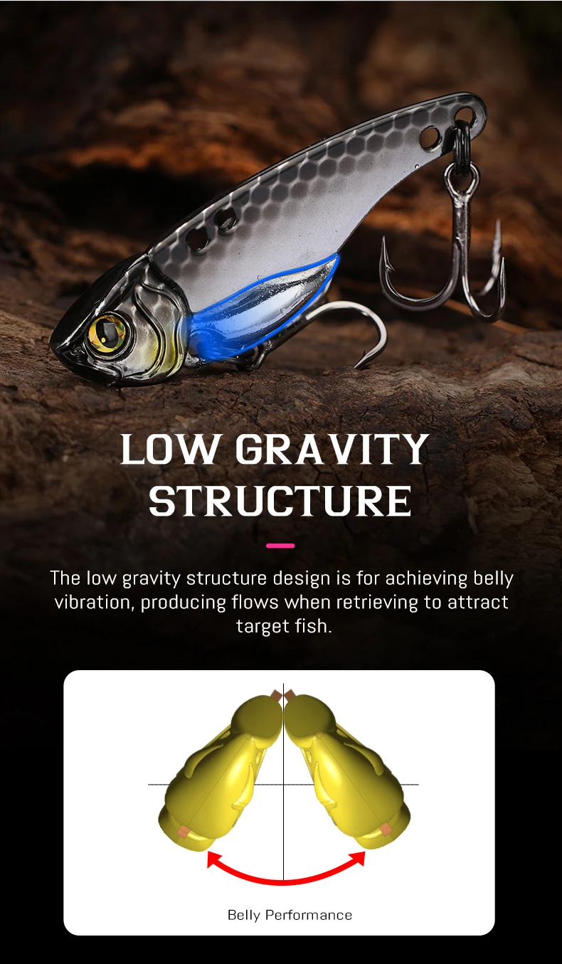 TSURINOYA Metall VIB Harter Angelköder ARES-A Sinkendes Wasser Eis Jig Köder Wobbler 5g 7g 10g 15g Winter Vibration Jigging Swimbait – Detail 14