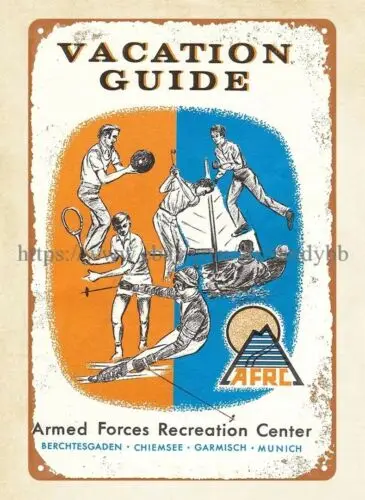 art prints Armed Forces Recreation Center Vacation Guide 1978 metal tin sign-Aluminum