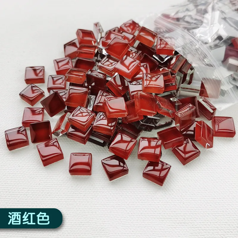 Wholesale DIY Crystal Glass Mosaic Patch 1kg Handmade Parent-child Material Bag 1cm Particle Children\'s Creative Home Decoration