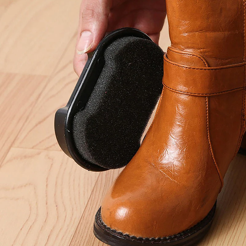 Brosse à chaussures en cuir pour sièges de voiture, éponge brillante, tampon, liquide d'avertissement, garde la brillance, 1 pièce