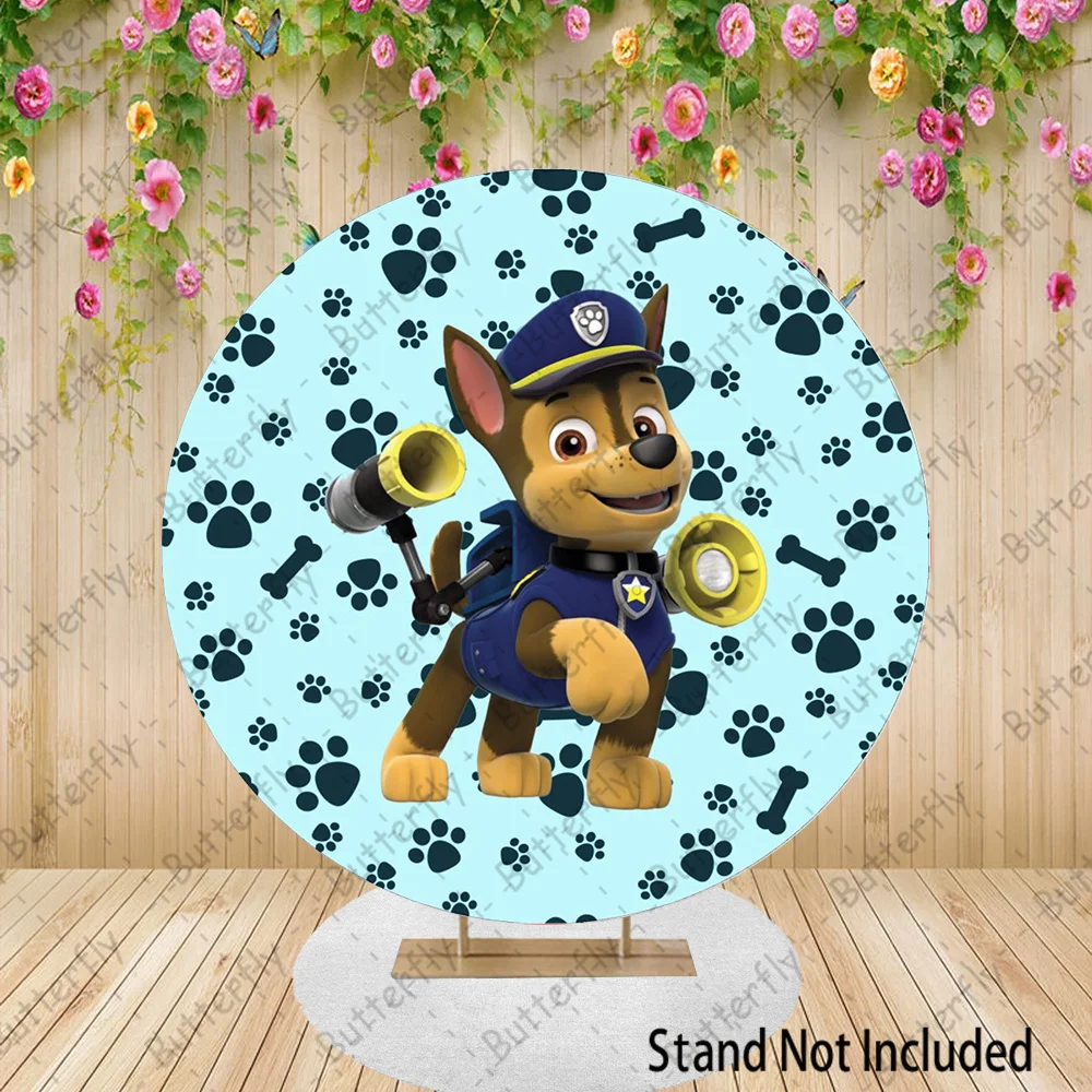 Skye Rubble Zuma Chase Rocky Lovely Backdrop Dog Rescue Paw Patrol Birthday Round Photography Baby Shower Background Banner