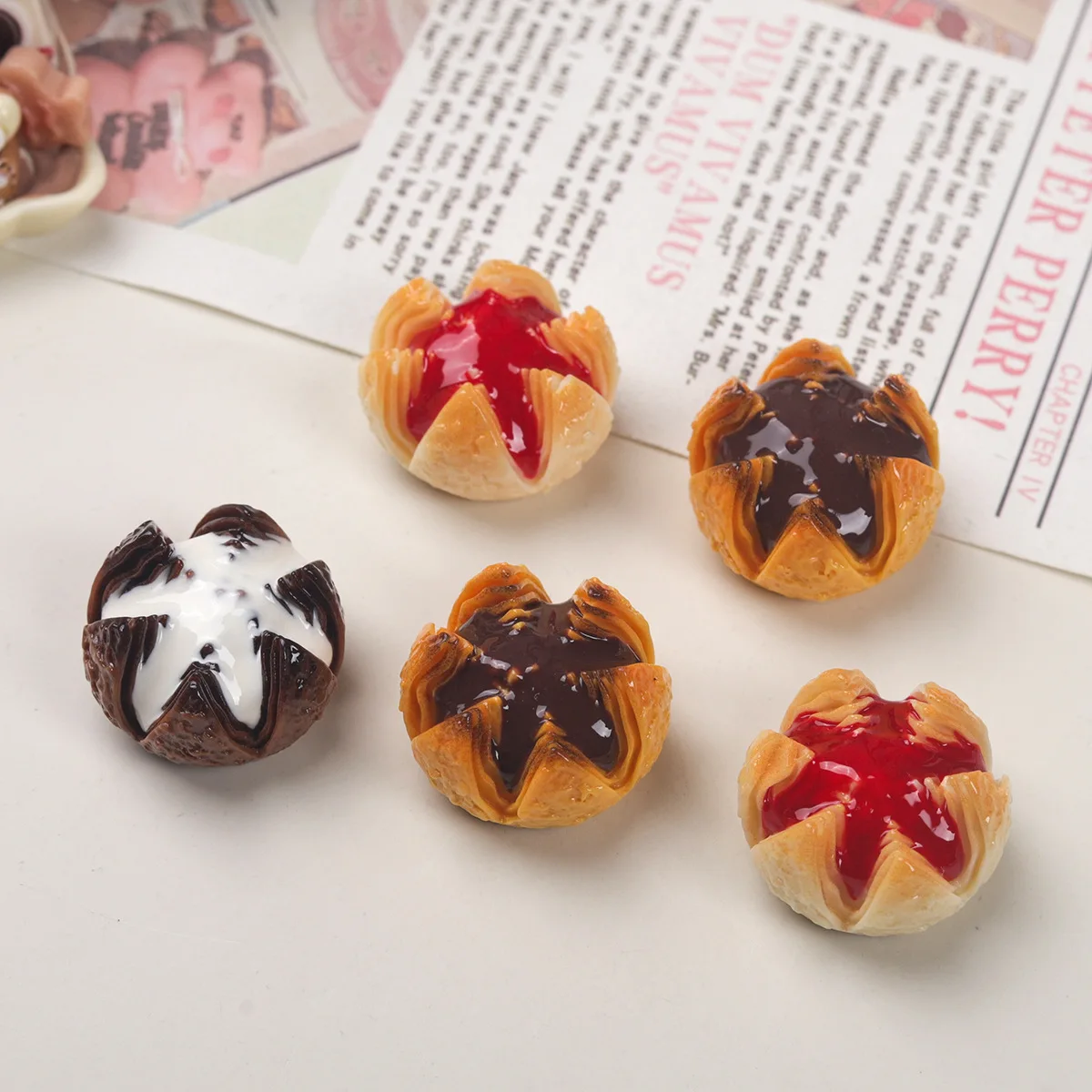 10pcs cartoon resin miniature imitation jam opening sponge cake decoration accessory  doll house ornaments Desk decoration item