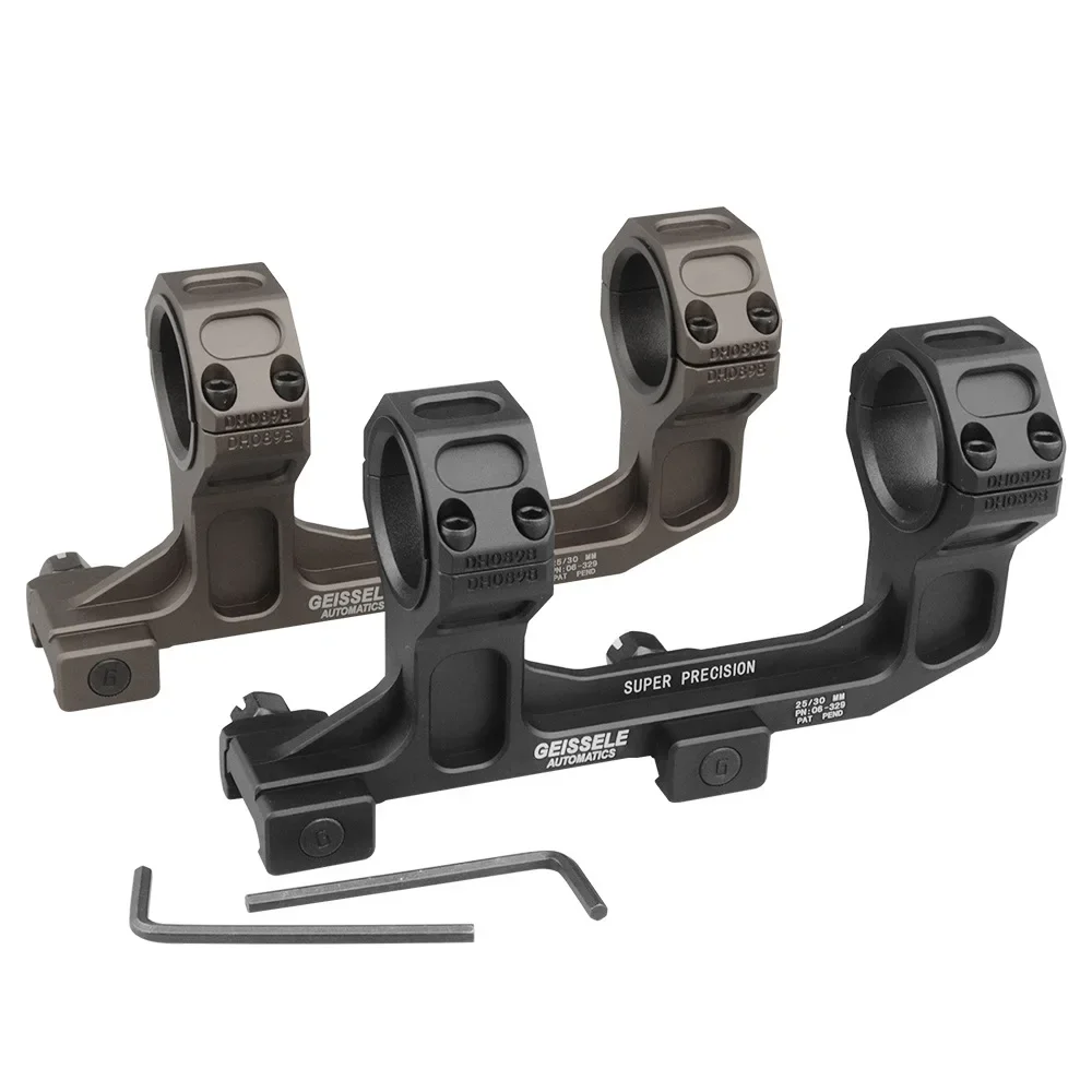 Adapter montażowy lunety GEISSELE 1.93, podwójny pierścień 25.4/30mm, szyna 20mm, montaż do lunety celowniczej, podstawa montażowa do karabinu.