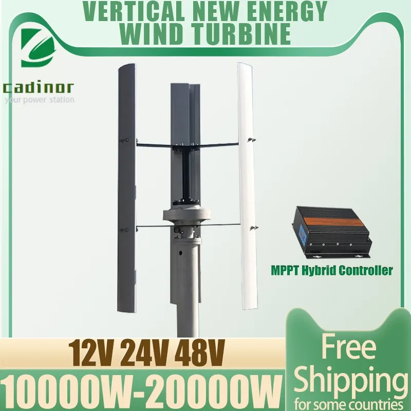 

20KW 12V 24V 48V Vertical Axis Wind Power Turbine Generator Low RPM 20000W Windmill with MPPT Controller for Home Farm