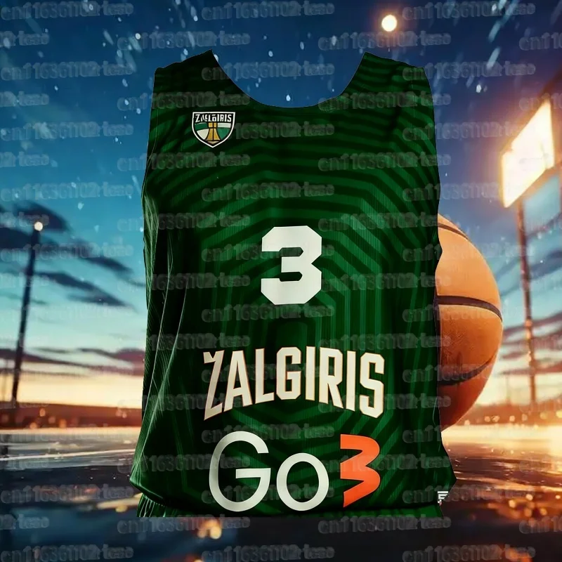 2026 Sommer Neu Zalgiris Kaunas Basketball Match Tank Top Fan-Bekleidung 3D-gedrucktes Sport-T-Shirt Atmungsaktiv Schnelltrocknend Familien-T-Shirt – Detail 3