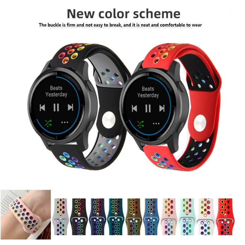 20 22mm Soft Silicone Band Strap For Garmin Forerunner 570 42 47mm 55 158 245 645 165 255 265 music 970 Watch Accessories Band