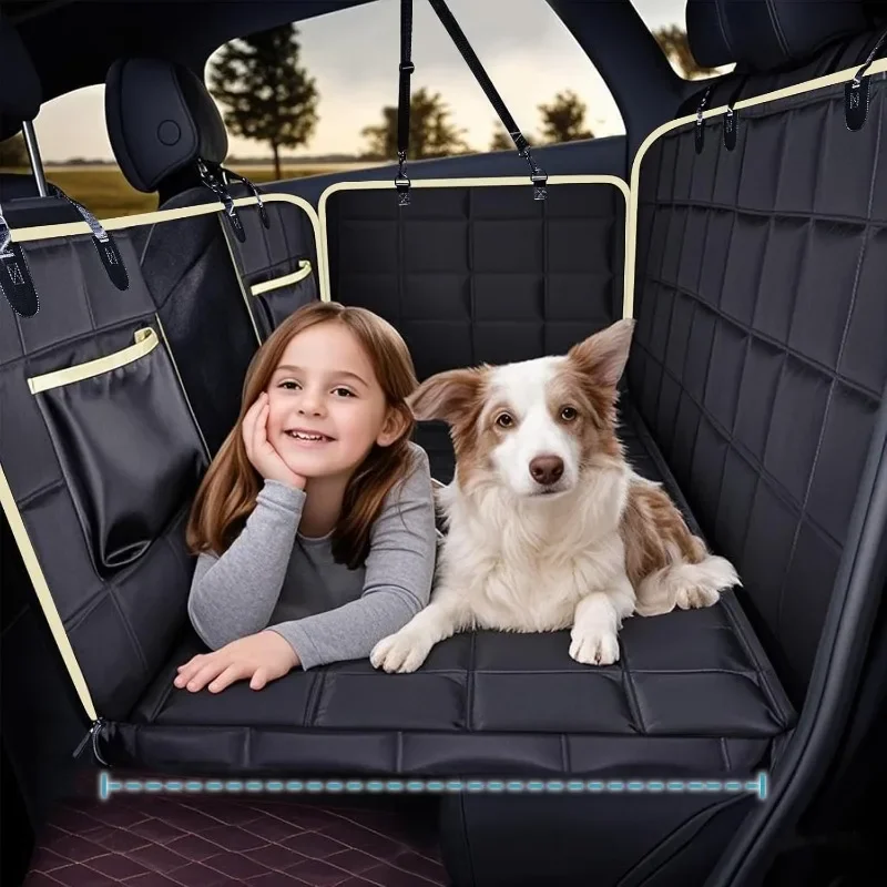

Back Seat Extender for Dogs, Dog Car Hammock Hard Bottom Holds 400lbs, Dog Seat Cover for Back Seat Hard Bottom,