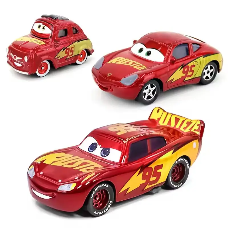 Cars 3 Pixar Cars Electroplated Version Lightning McQueen Sally Mater Luigi Alloy Diecast Car Models Children's Toy Car