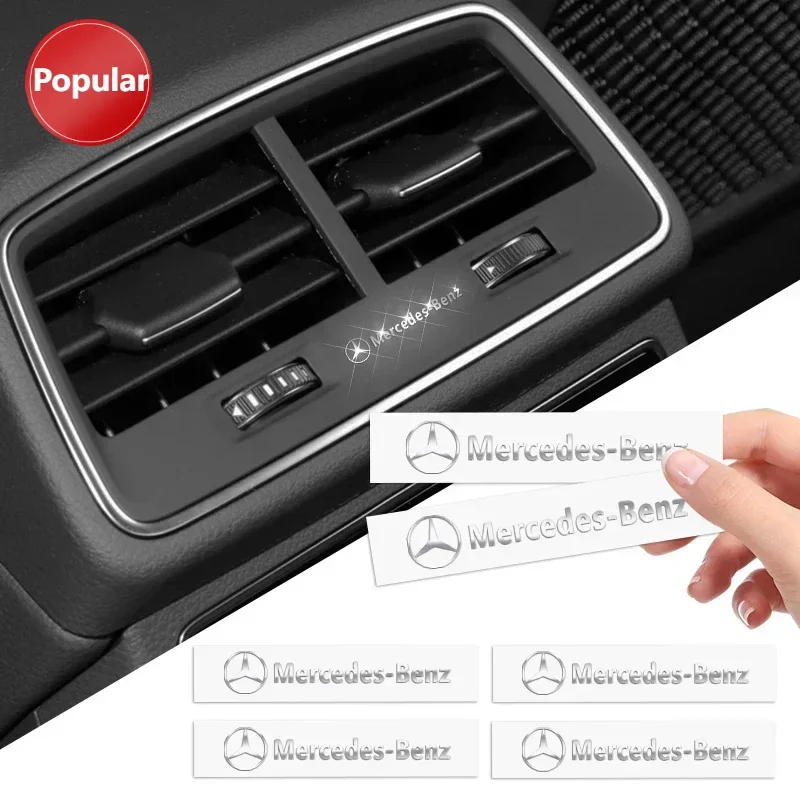 

# 2/5/10 шт. 3D металлические наклейки с логотипом автомобиля, декоративные аксессуары для Mercedes Benz W203 W204 W205 W206 W212 W213 W222 W223 E300 C200