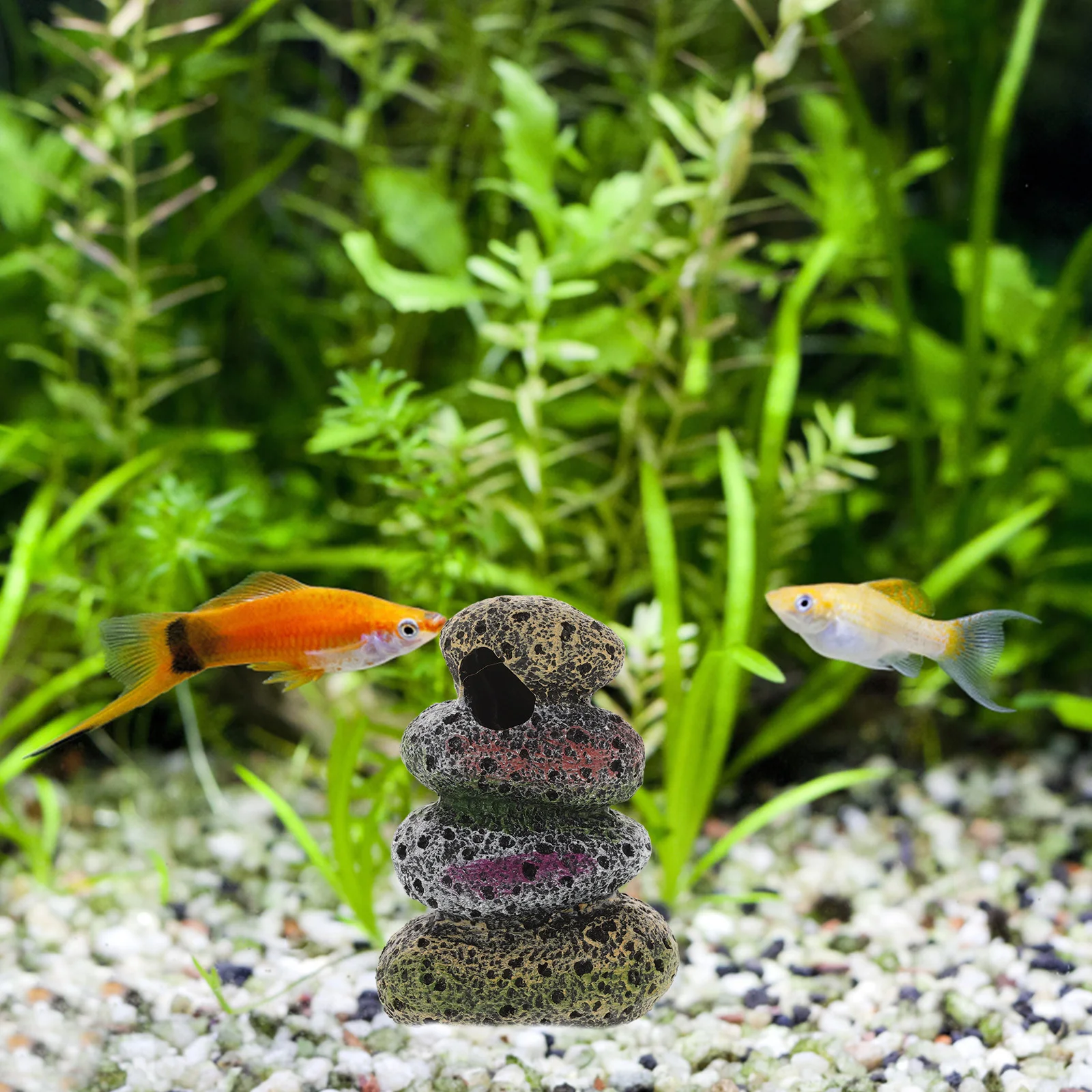 

Resin Fish Tank Fake Rockery Decorative Landscape Simulation Mountain Fish Hide Cave Aquarium Accessories Natural Style Aquarium