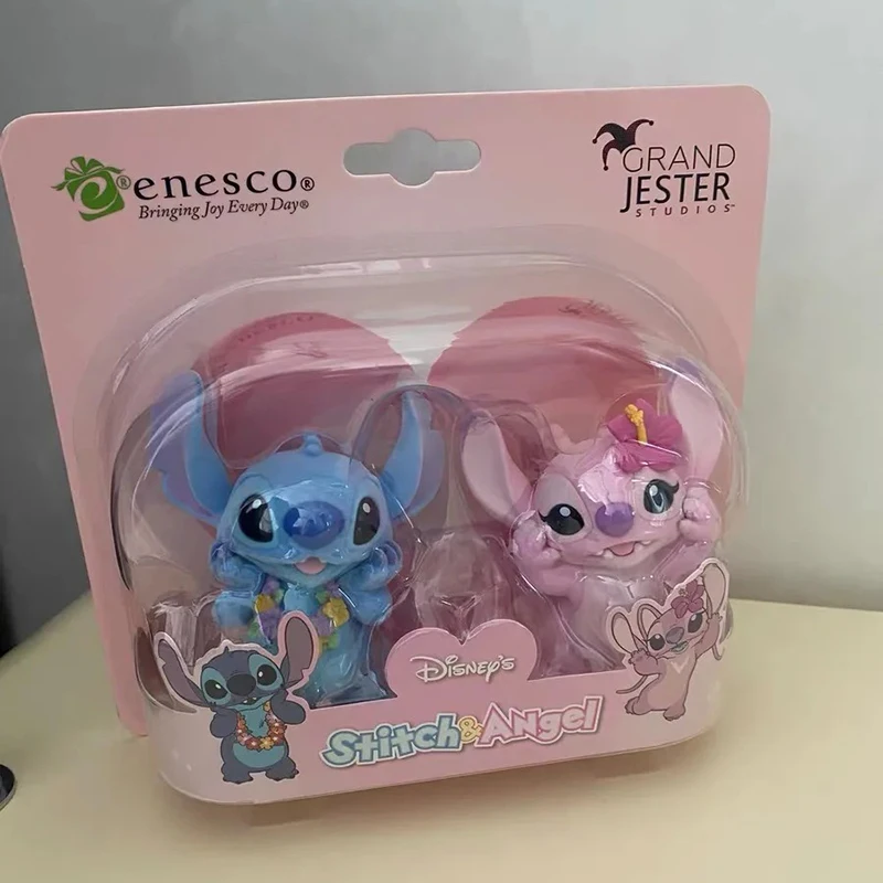 Disney Anime Lilo & Stitch Action Figures Stitch And Angel Lover Figurines Flocking Collection Model Statue Doll In Stock