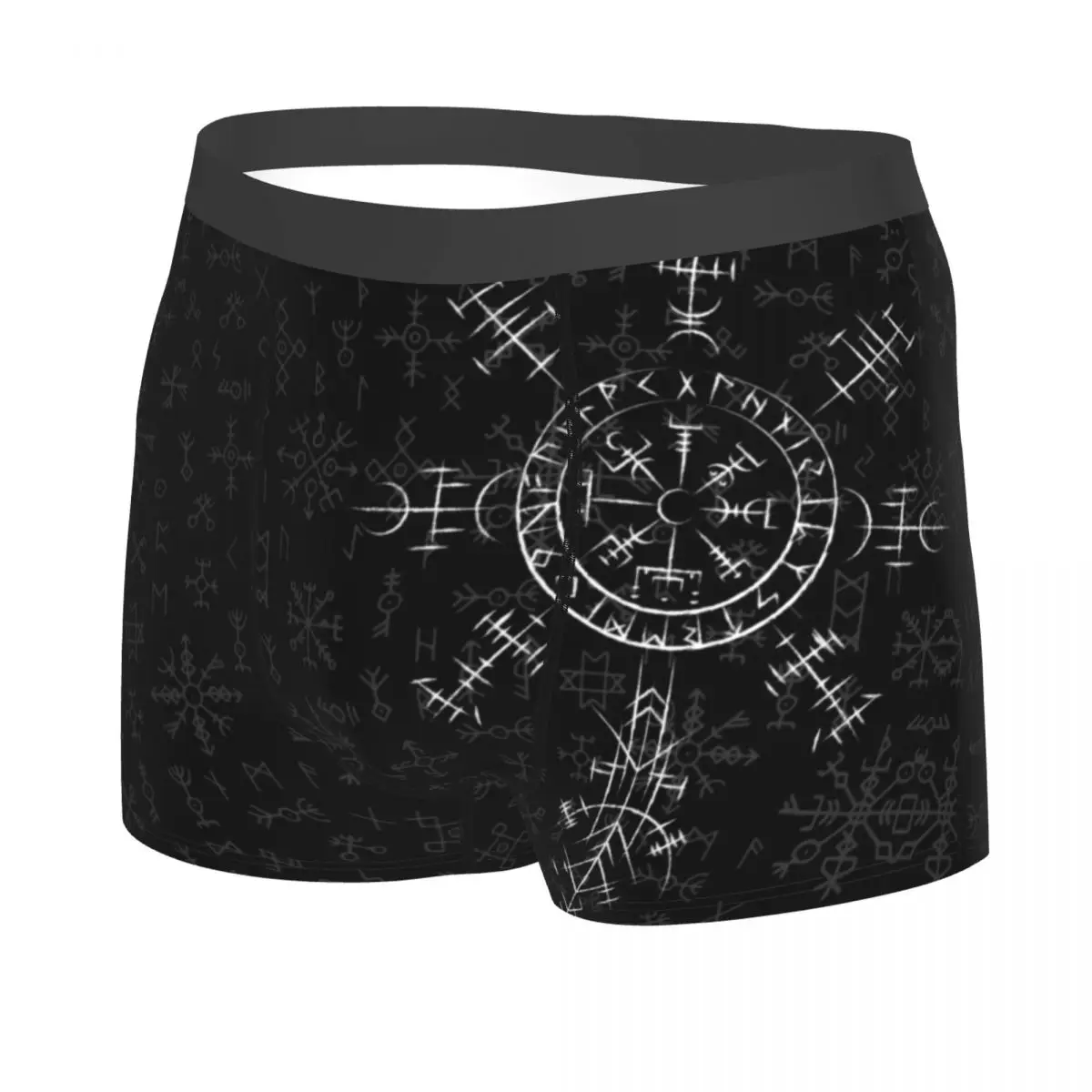 Male Funny Lucky Charm Viking Compass Vegvisir Underwear Vikings Valhalla Boxer Briefs Breathable Shorts Panties Underpants