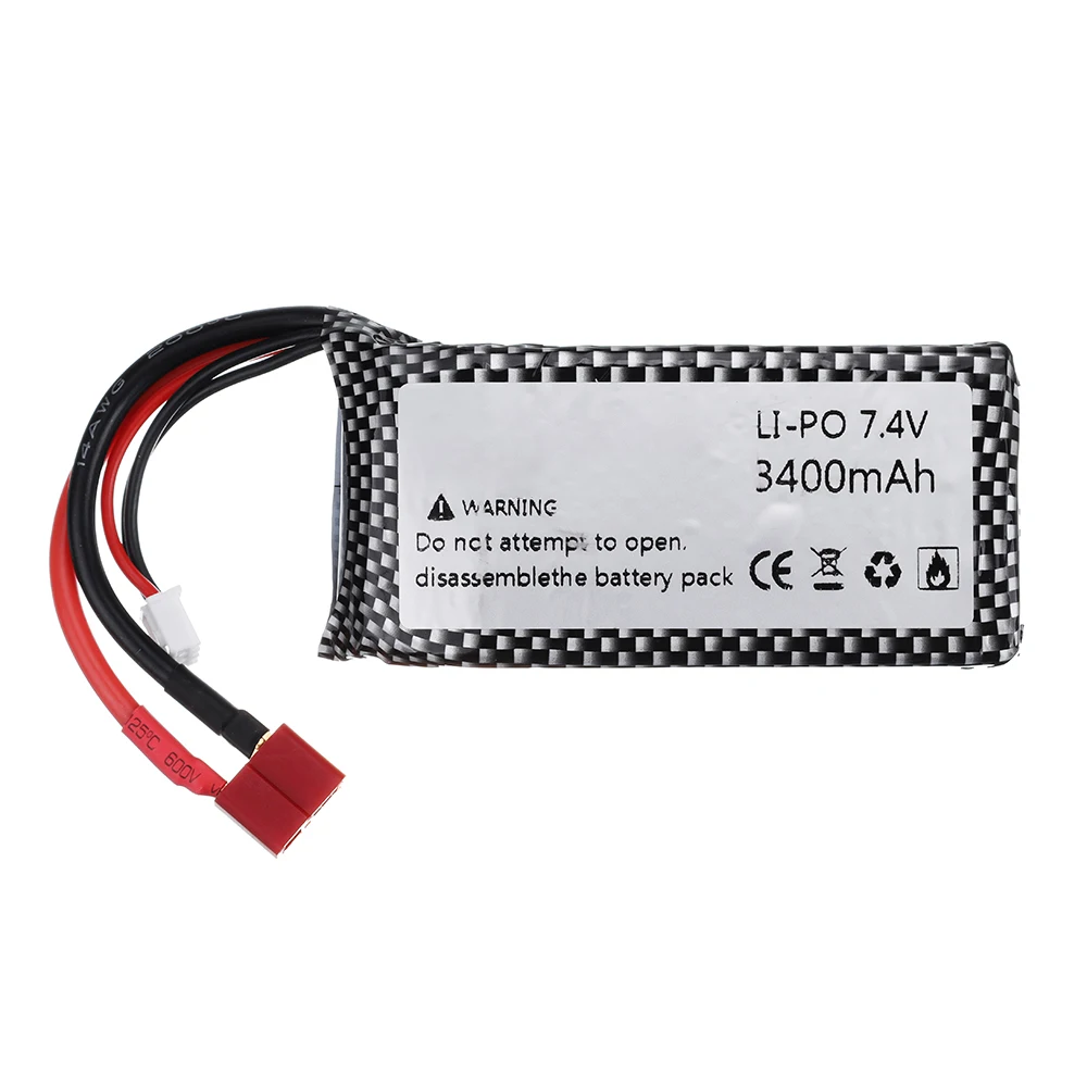 144001 2s 7.4 V 3400mAh Lipo Battery Upgraded Rechargeable for 144001 12428 12423 For feiyue 03 Q39 RC Car Boat Lipo Battery