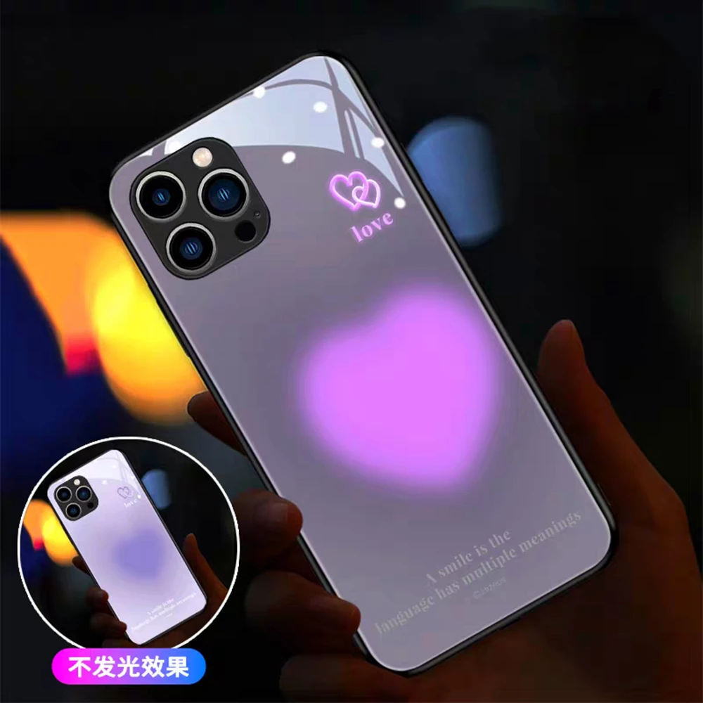 

Cute Dizzying Love Heart LED Light Up Phone Case Glowing Back Cover For Samsung S25 S24 S23 S22 S21 S20 FE Note 10 20 Plus Ultra