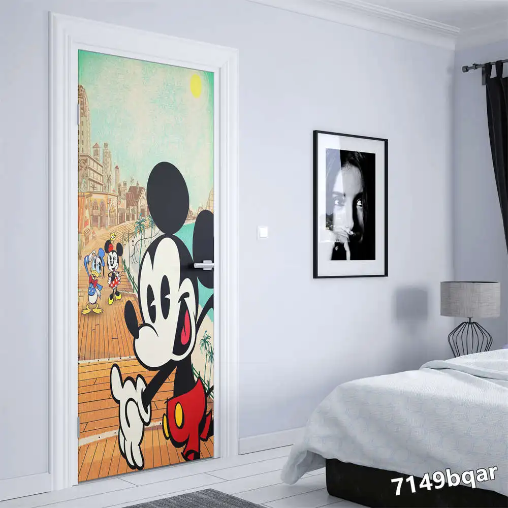 Disney abstract graffiti Mickey mickey mouse Door sticker Home decoration Aesthetic Kids Room door decoration Wall Sticker