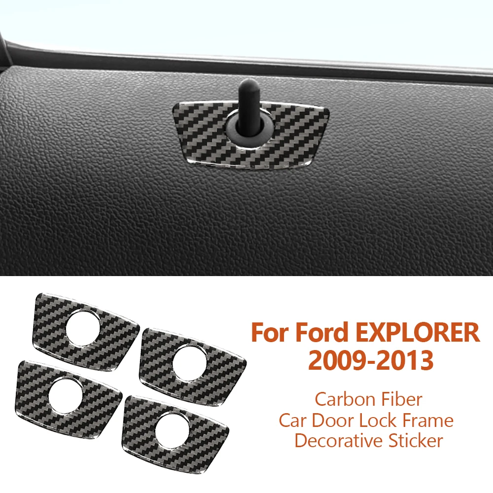 

For Ford EXPLORER 2009-2013 Styling Handmade Carbon Fiber Car Door Lock Decorative Sticker Auto Interior Modification Accesorios