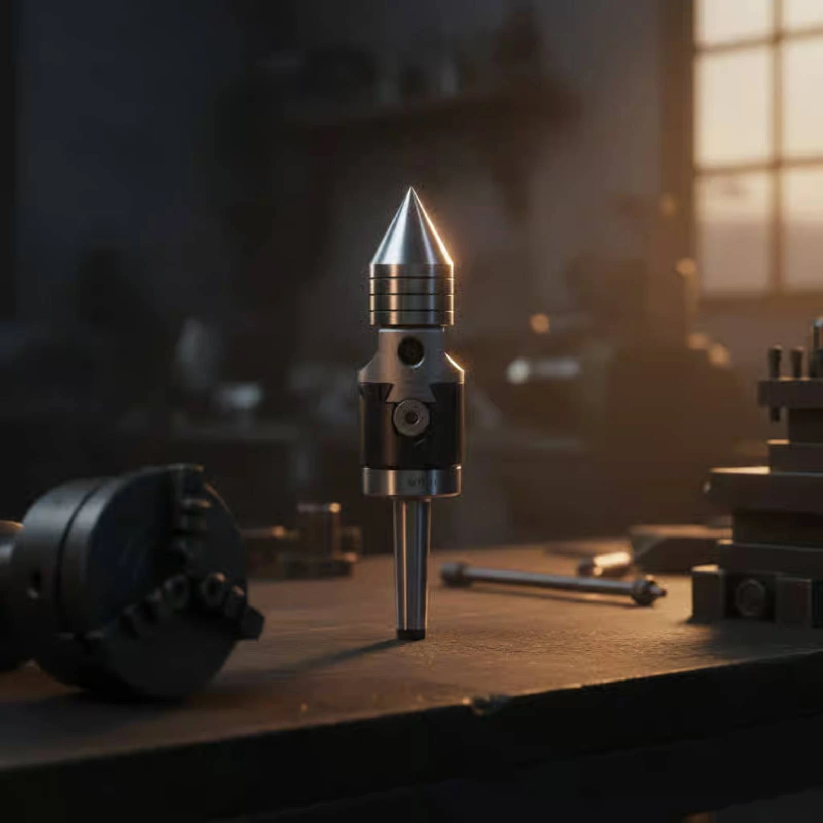 

Lathe Central Point Machined Metal Live Central Point Machine Tool Part Recessed Fasteners Shop Hardware Polished Finish