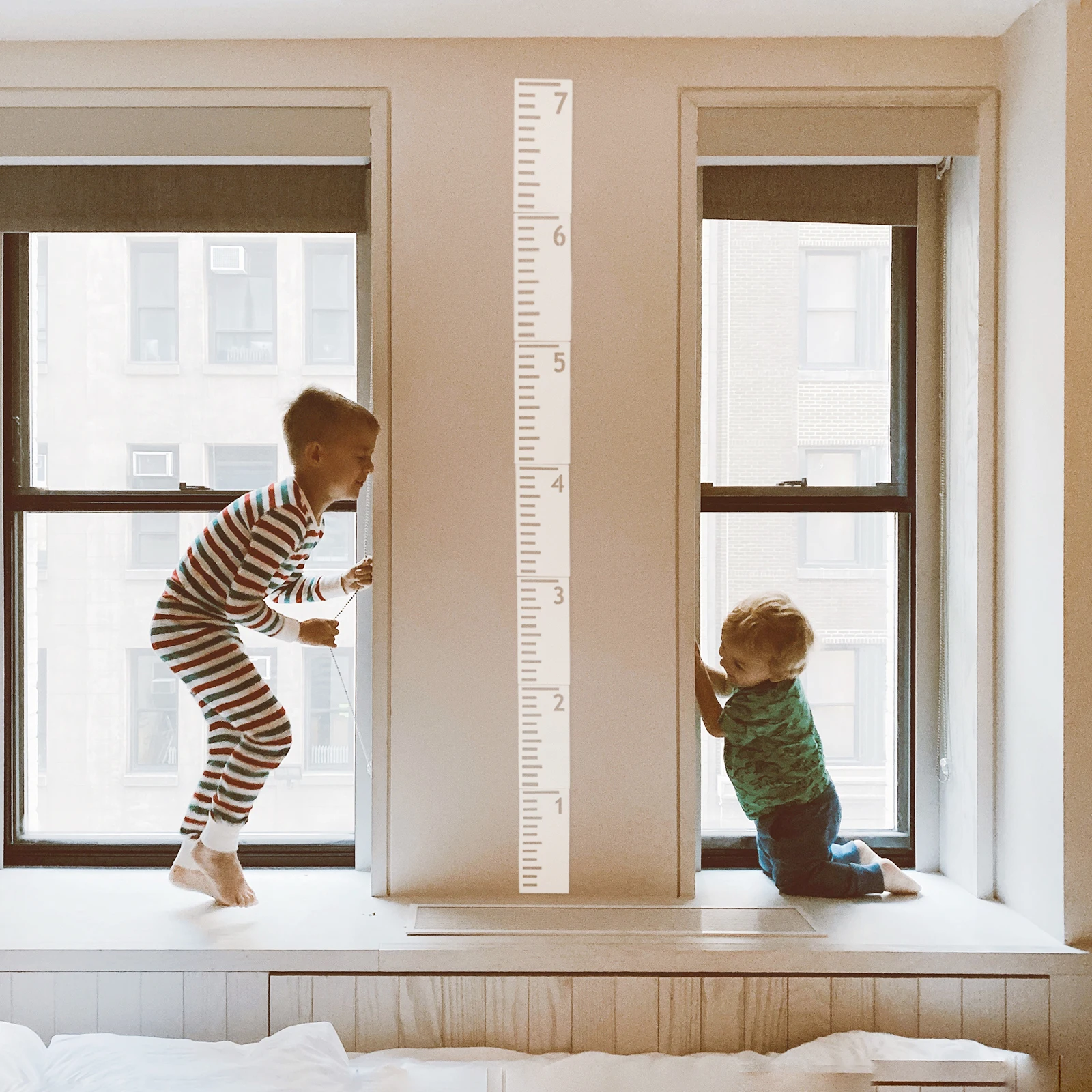 7pcs s Height Ruler Template Wall Decor Stencil Growth Chart Measuring Flexible Washable Reusable PET Material