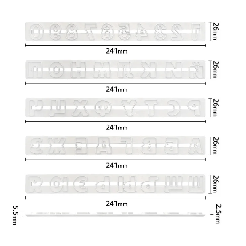 Cake Tool 1 set=5 pcs Russian Alphabet Letters & Numbers Funky Stencil Cutter Set Biscuit Stamp Mould Tool Pastry