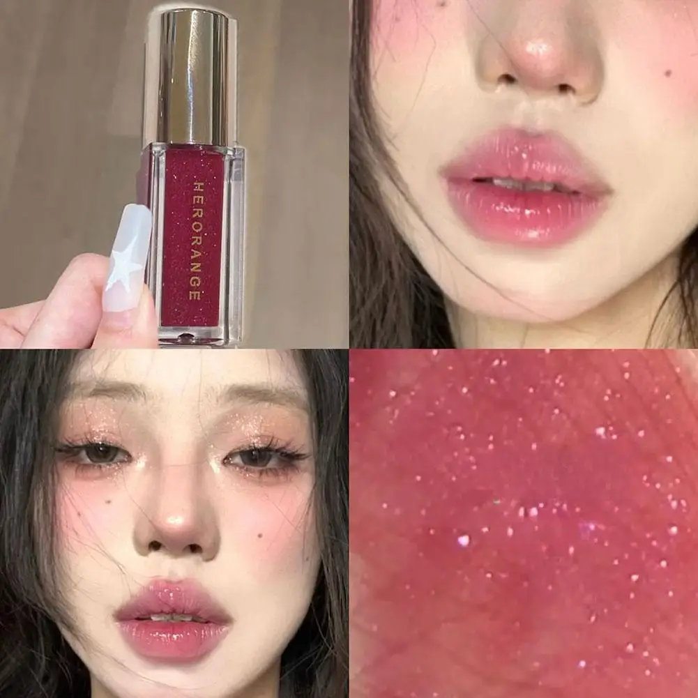 HERORANGE بلسم الشفاه أحمر الشفاه طويل الأمد بريق بلينغ ترطيب الشفاه سمنة تغذي ماكياج الشفاه العناية لمعان مستحضرات التجميل هدية #1