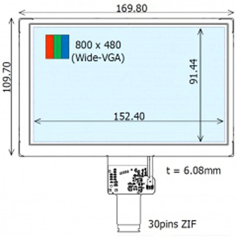 COM70H7M24ULN 7" 800*480 TFT-LCD Panel