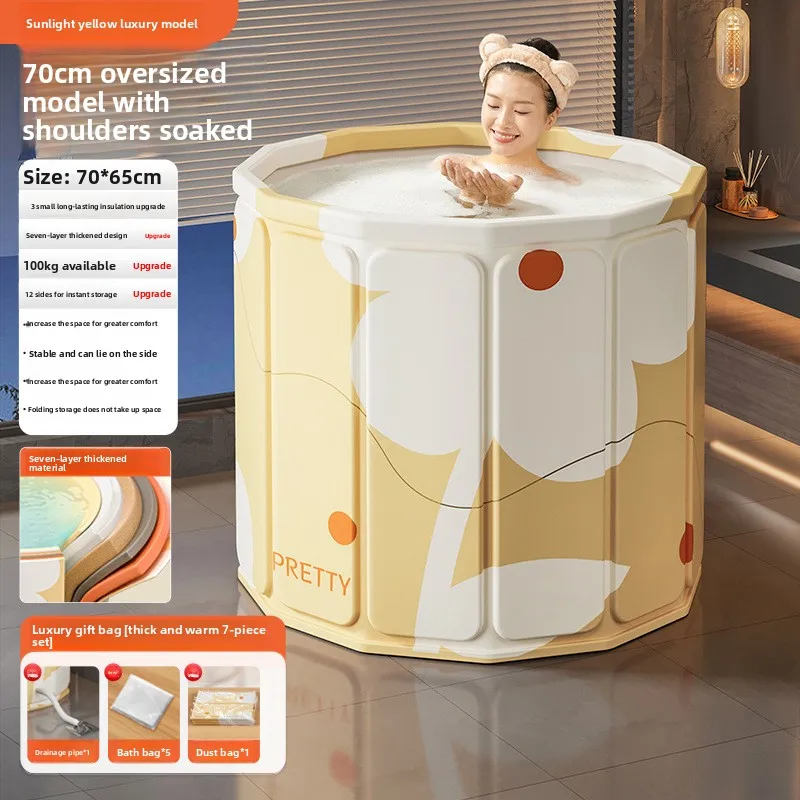 Foldable Bath Tub Adults Children Full Body Bathing Swimming Home Use Foldable Bath Tub Baby Bath Tub Comfortable Version