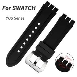 Rubber Watchband for SWATCH YOS Series Bracelet Soft Comfortable Silicone Wristband Men's Watch Accessories Watch Strap 23*26mm