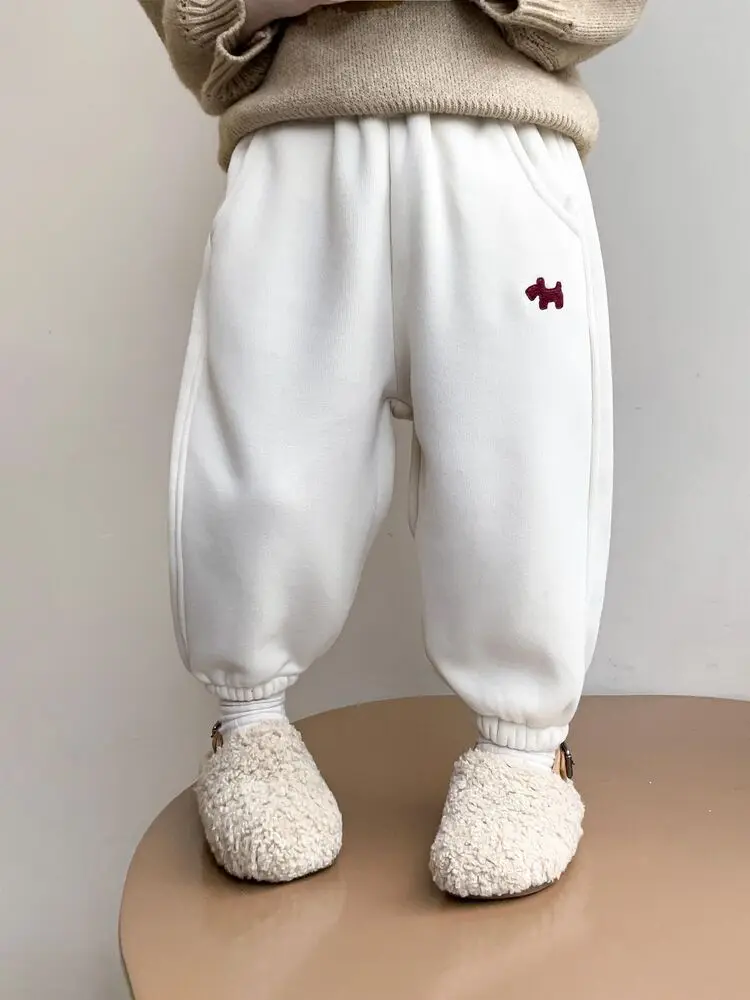 

Autumn and Winter Pants 2024 Boys and Girls Fashionable Children Trousers Autumn Fleece Casual Sweatpants