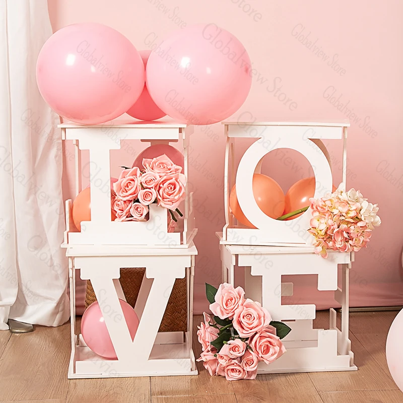 Personal isierte Ballon box hohl Name Ballon boxen DIY ersten Geburtstag Dekor Baby blöcke 30. 40. 50. Geburtstag Dekorationen – Detail 11
