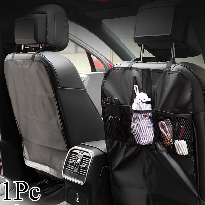 1Pc Car Seat Back Protectors, With Pockets/Without Pockets Designed To Shield Your Vehicle'S Rear Seats From Dirt, Mud, Stains,