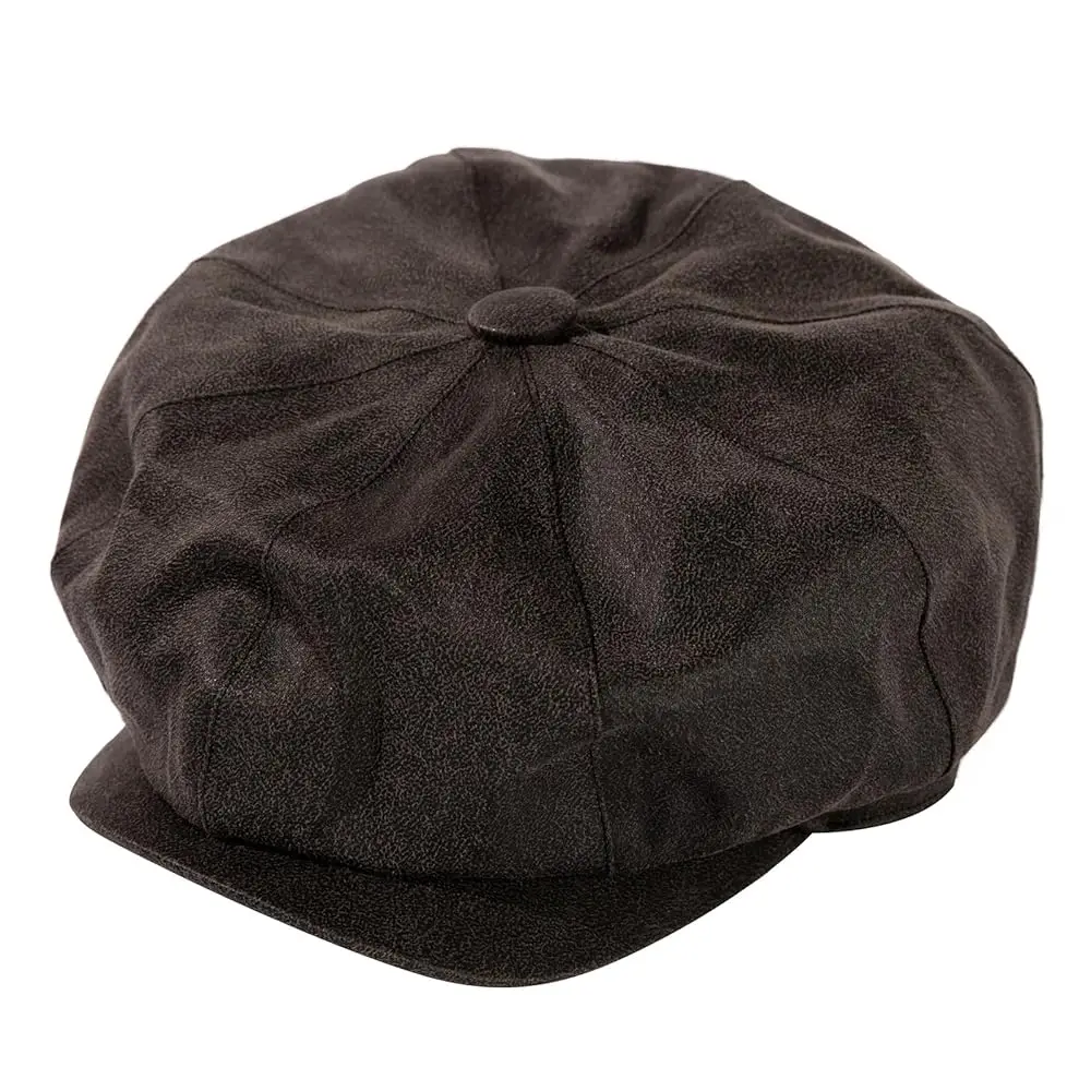 

Мужская кепка-газетчица XL/XXL из водонепроницаемой искусственной кожи - 8-панельная кепка в стиле Гэтсби для вождения и гольфа