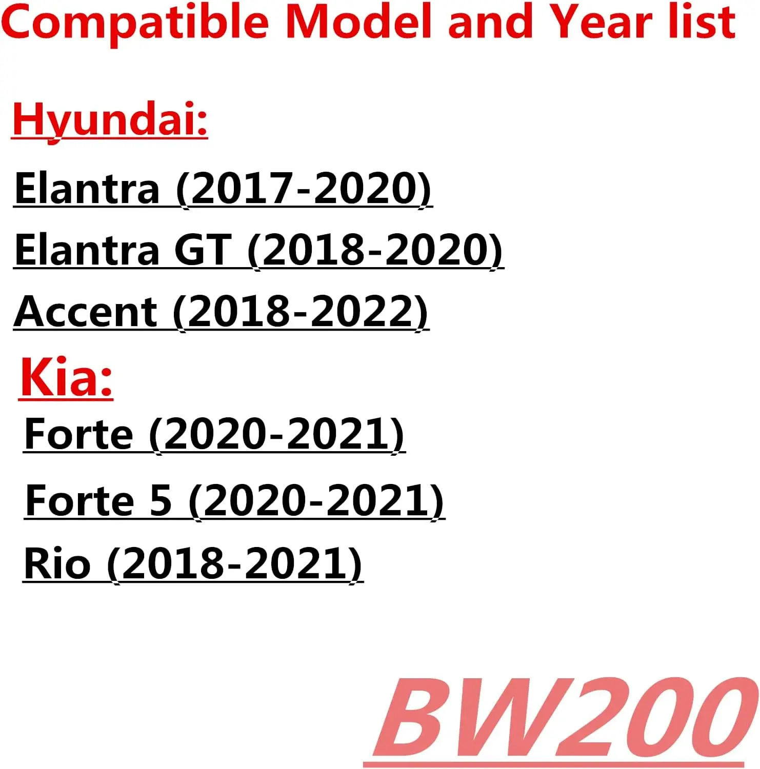 Paquete de 2 filtros de aire de cabina de carbono BW200 para Elantra 2017-2020, Accent 2018-22,Elantra GT 2018-20,Forte 2020-21, Forte 5 (2020-21),R