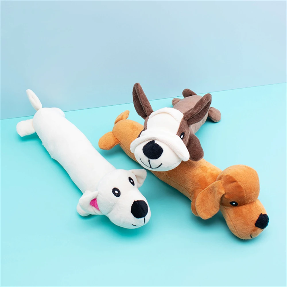 Super Long Dog Toy Pet Chew Squeaky Sound Dolls Cute Plush Stuffed Animals Toys Cat Puppy Interactive Training Molar Biting Toy