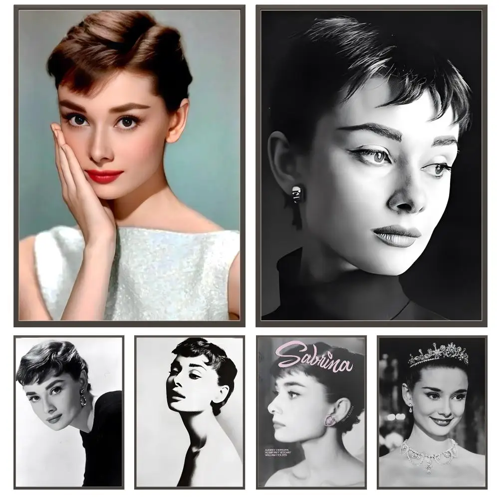 actress Audrey Hepburn Poster Poster HD Waterproof Self Adhesive Wall Art Print Decor for Bedroom Living Room Gift