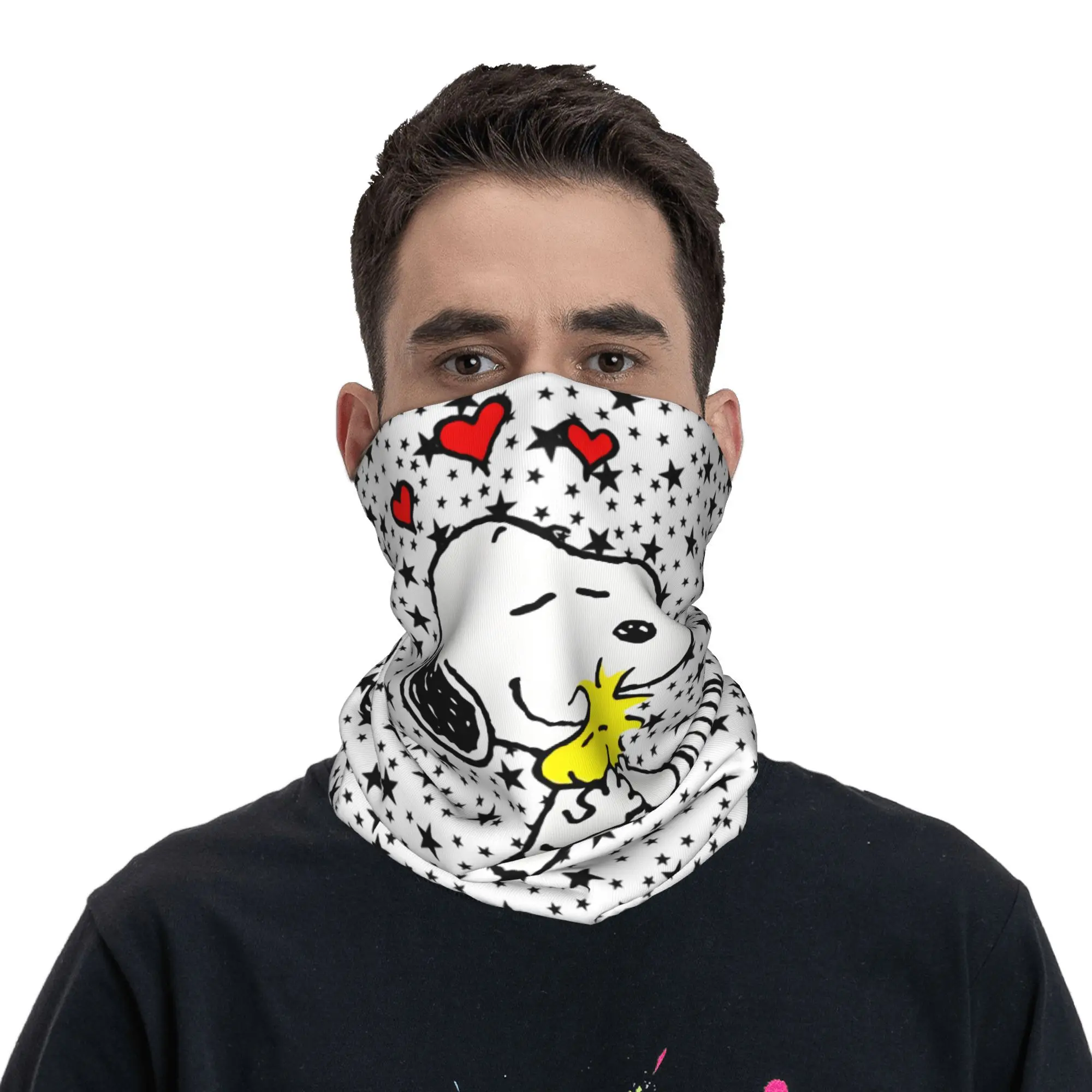 مخصص S-Snoopys الرقبة الجراب النساء الرجال الأشعة فوق البنفسجية حماية الشتاء لطيف الكرتون باندانا وشاح لركوب الدراجات