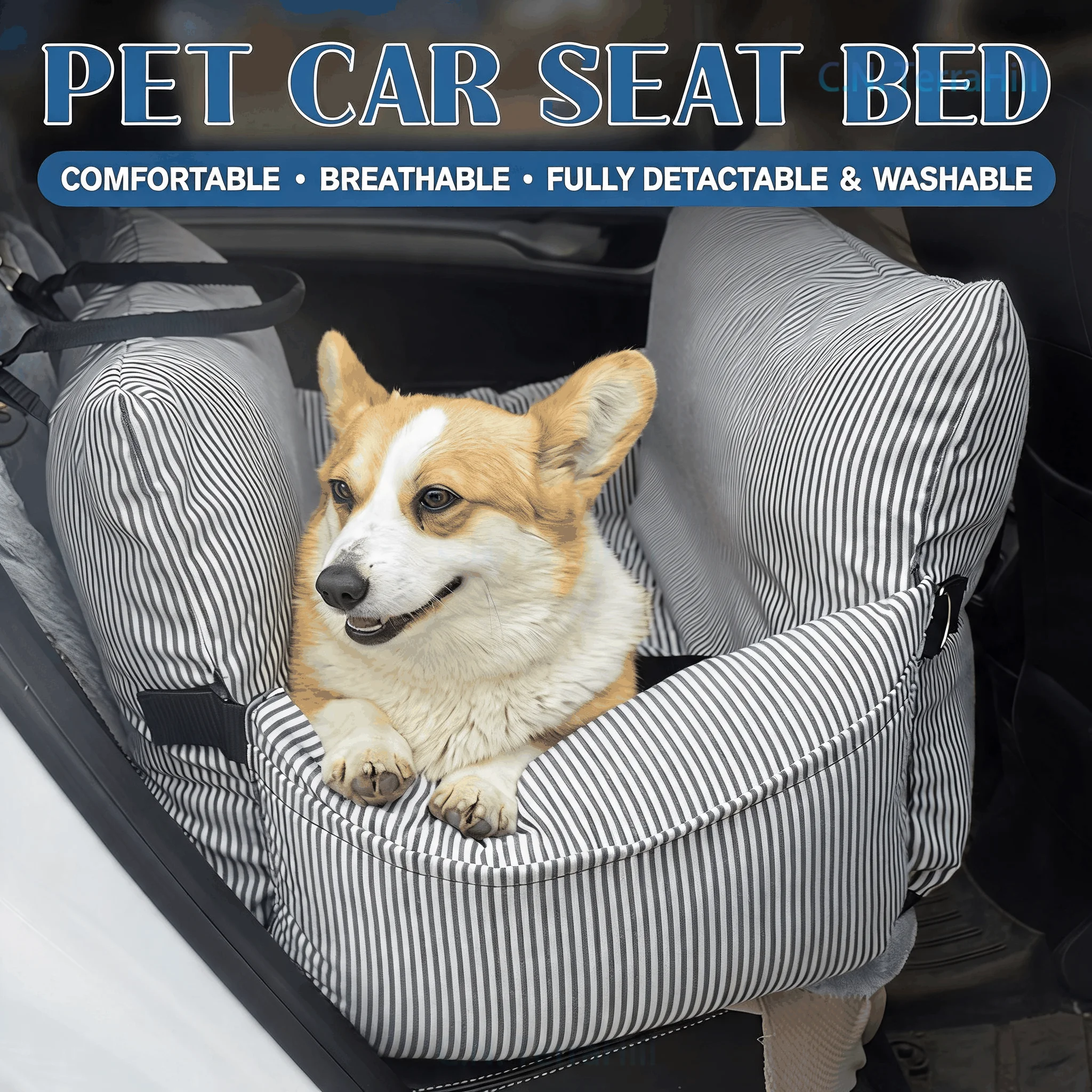 Car Dog Seat Cover Waterproof Washable Pet Back Seat Protector for Vehicles