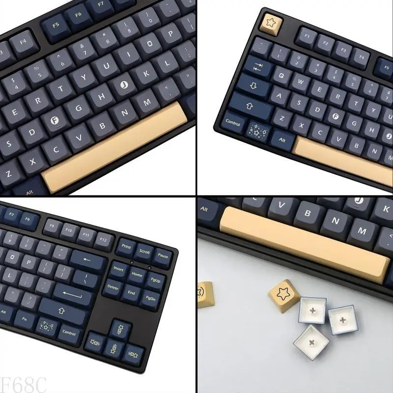 F68C XDA Dye sublimation pbt keycaps stargaze for Cherry MX SwitchMechanical Clavier