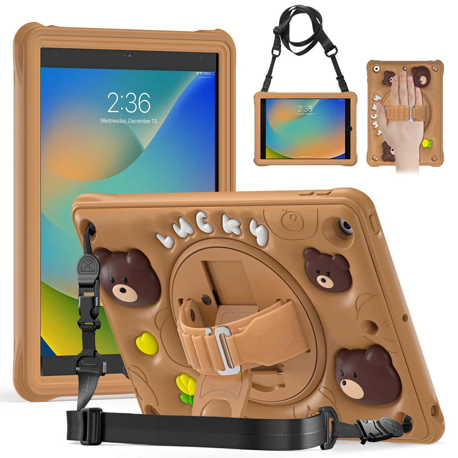 Kids Cartoon Case For iPad A16 2025 11th 10.9 2022 10th 10.2 2019 2020 2021 7th 8th 9th Gen 360 Rotating Stand Heavy Duty Cover
