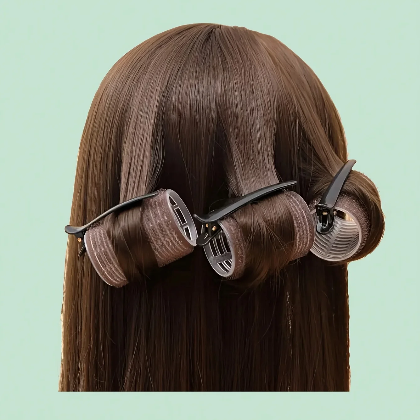 Set of 4 Self- Hair Rollers Including 2 Rollers And 2 Clips - Ideal for Achieving Various Hair Styles
