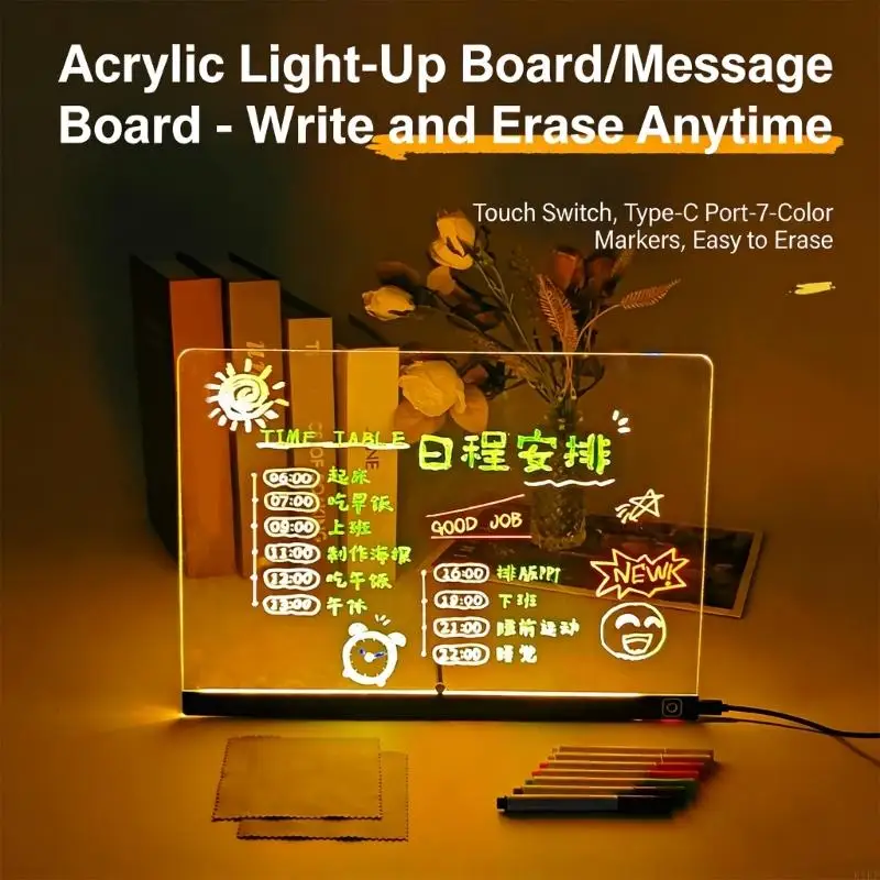 Kids Brighten Drafting Table Highlighting 7 Dynamic Dyes USB Electrical Supply for Sketching Room Deck Creative Eight K1KF