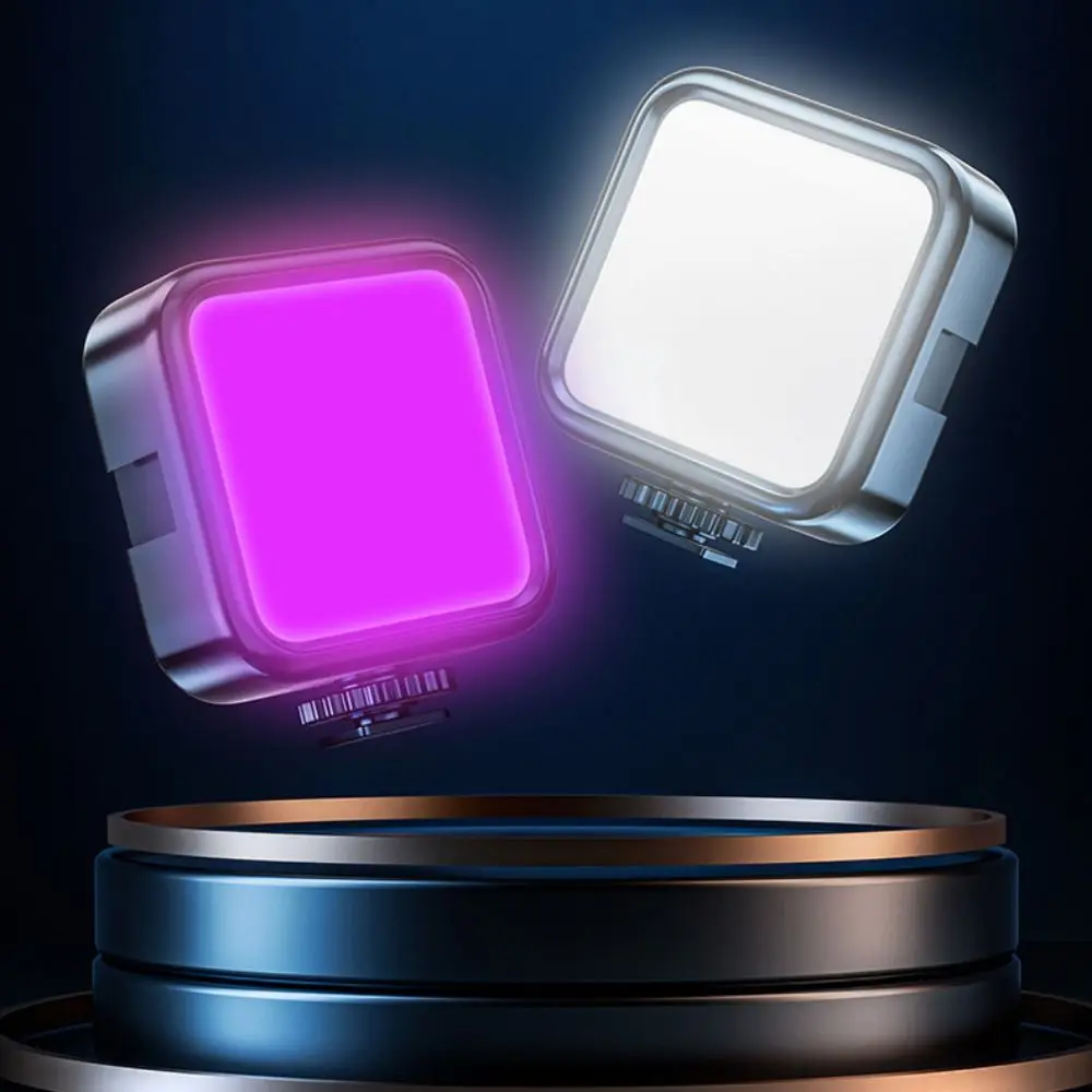 Mini Portable Selfie Fill Light Adjustable RGB Three-color LED Video Light Handheld with Clamp Photography Lighting Outdoor